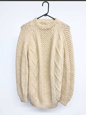Authentic Irish 100% Wool Cable Knit Sweater from Galway